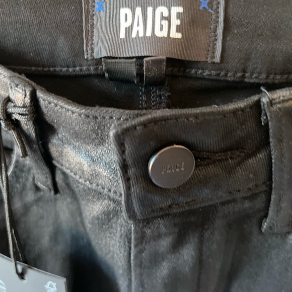 Paige Claudine Luxe Coating Black Jeans 23 BNWT - Picture 6 of 9